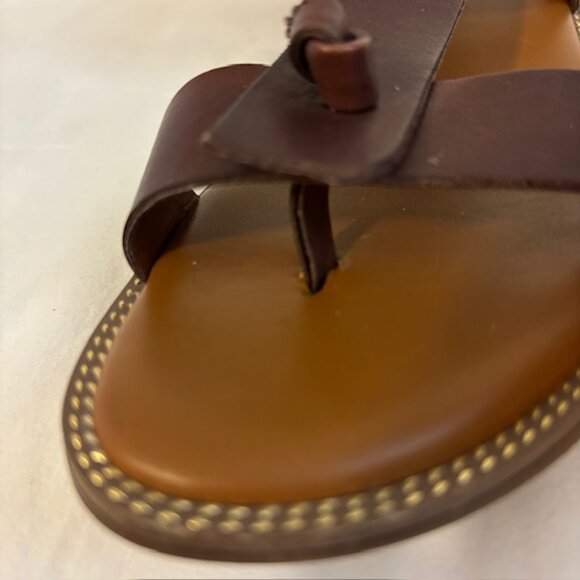 Franco Sarto Glenni Dark Brown Leather Strappy Thong Slingback Sandal Size 7M - Picture 11 of 11